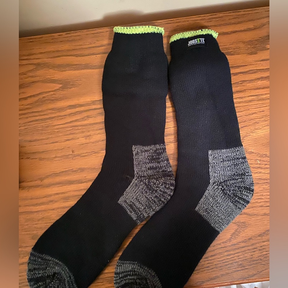 NWOT Mens Steel Heel & Toe Jobsite Socks / Built to Last/ Black / Size 10-13